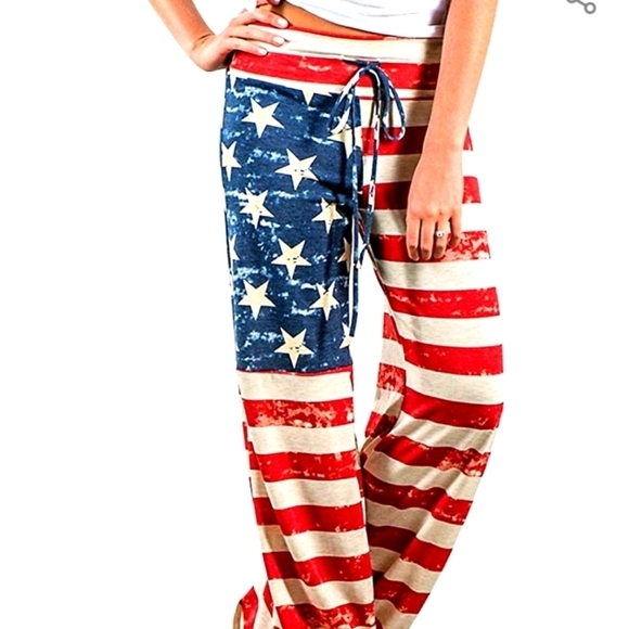 American Flag Lounge Pants Euc - Picture 1 of 4
